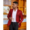 image:imageCOOFANDY Mens Metallic Jacket Regular Fit Blazer Casual 70s Disco Party Sport Coat05red