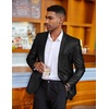 image:imageCOOFANDY Mens Metallic Jacket Regular Fit Blazer Casual 70s Disco Party Sport CoatBlack