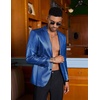 image:imageCOOFANDY Mens Metallic Jacket Regular Fit Blazer Casual 70s Disco Party Sport CoatBlue