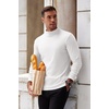 image:imageCOOFANDY Mens Mock Turtleneck Long Sleeve Shirts Basic Thermal Turtle Neck Undershirt Lightweight Pullover Sweaters TopAwhite