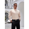 image:imageCOOFANDY Mens Mock Turtleneck Long Sleeve Shirts Basic Thermal Turtle Neck Undershirt Lightweight Pullover Sweaters TopBbeige