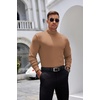 image:imageCOOFANDY Mens Mock Turtleneck Long Sleeve Shirts Basic Thermal Turtle Neck Undershirt Lightweight Pullover Sweaters TopBrown