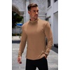 image:imageCOOFANDY Mens Mock Turtleneck Long Sleeve Shirts Basic Thermal Turtle Neck Undershirt Lightweight Pullover Sweaters TopBrown