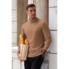 image:imageCOOFANDY Mens Mock Turtleneck Long Sleeve Shirts Basic Thermal Turtle Neck Undershirt Lightweight Pullover Sweaters TopBrown