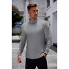 image:imageCOOFANDY Mens Mock Turtleneck Long Sleeve Shirts Basic Thermal Turtle Neck Undershirt Lightweight Pullover Sweaters TopLight Grey