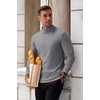 image:imageCOOFANDY Mens Mock Turtleneck Long Sleeve Shirts Basic Thermal Turtle Neck Undershirt Lightweight Pullover Sweaters TopLight Grey
