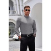 image:imageCOOFANDY Mens Mock Turtleneck Long Sleeve Shirts Basic Thermal Turtle Neck Undershirt Lightweight Pullover Sweaters TopLight Grey