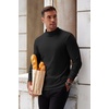 image:imageCOOFANDY Mens Mock Turtleneck Long Sleeve Shirts Basic Thermal Turtle Neck Undershirt Lightweight Pullover Sweaters TopTwo Pack  BlackBlack