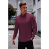 image:imageCOOFANDY Mens Mock Turtleneck Long Sleeve Shirts Basic Thermal Turtle Neck Undershirt Lightweight Pullover Sweaters TopWine Red
