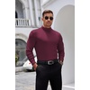 image:imageCOOFANDY Mens Mock Turtleneck Long Sleeve Shirts Basic Thermal Turtle Neck Undershirt Lightweight Pullover Sweaters TopWine Red