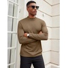 image:imageCOOFANDY Mens Mock Turtleneck Long Sleeve Shirts Slim Fit Basic TShirt Lightweight Ribbed Pullover Sweater1 Packbrown