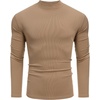 image:imageCOOFANDY Mens Mock Turtleneck Long Sleeve Shirts Slim Fit Basic TShirt Lightweight Ribbed Pullover Sweater1 Packkhaki