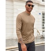 image:imageCOOFANDY Mens Mock Turtleneck Long Sleeve Shirts Slim Fit Basic TShirt Lightweight Ribbed Pullover Sweater1 Packkhaki