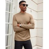 image:imageCOOFANDY Mens Mock Turtleneck Long Sleeve Shirts Slim Fit Basic TShirt Lightweight Ribbed Pullover Sweater1 Packkhaki