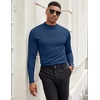 image:imageCOOFANDY Mens Mock Turtleneck Long Sleeve Shirts Slim Fit Basic TShirt Lightweight Ribbed Pullover Sweater1 Packnavy Blue