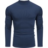 image:imageCOOFANDY Mens Mock Turtleneck Long Sleeve Shirts Slim Fit Basic TShirt Lightweight Ribbed Pullover Sweater1 Packnavy Blue