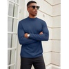 image:imageCOOFANDY Mens Mock Turtleneck Long Sleeve Shirts Slim Fit Basic TShirt Lightweight Ribbed Pullover Sweater1 Packnavy Blue