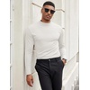 image:imageCOOFANDY Mens Mock Turtleneck Long Sleeve Shirts Slim Fit Basic TShirt Lightweight Ribbed Pullover Sweater1 Packwhite
