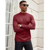 image:imageCOOFANDY Mens Mock Turtleneck Long Sleeve Shirts Slim Fit Basic TShirt Lightweight Ribbed Pullover Sweater1 Packwine Red
