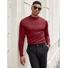 image:imageCOOFANDY Mens Mock Turtleneck Long Sleeve Shirts Slim Fit Basic TShirt Lightweight Ribbed Pullover Sweater1 Packwine Red