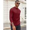 image:imageCOOFANDY Mens Mock Turtleneck Long Sleeve Shirts Slim Fit Basic TShirt Lightweight Ribbed Pullover Sweater1 Packwine Red