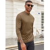 image:imageCOOFANDY Mens Mock Turtleneck Long Sleeve Shirts Slim Fit Basic TShirt Lightweight Ribbed Pullover Sweater2 Packblack  Brown