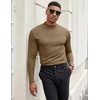 image:imageCOOFANDY Mens Mock Turtleneck Long Sleeve Shirts Slim Fit Basic TShirt Lightweight Ribbed Pullover Sweater2 Packblack  Brown