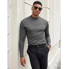 image:imageCOOFANDY Mens Mock Turtleneck Long Sleeve Shirts Slim Fit Basic TShirt Lightweight Ribbed Pullover Sweater2 Packblack  Dark Grey