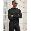 image:imageCOOFANDY Mens Mock Turtleneck Long Sleeve Shirts Slim Fit Basic TShirt Lightweight Ribbed Pullover Sweater2 Packblack  Dark Grey