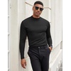 image:imageCOOFANDY Mens Mock Turtleneck Long Sleeve Shirts Slim Fit Basic TShirt Lightweight Ribbed Pullover Sweater2 Packblack  White