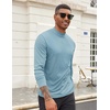 image:imageCOOFANDY Mens Mock Turtleneck Long Sleeve Shirts Slim Fit Basic TShirt Lightweight Ribbed Pullover SweaterGreenish Blue