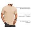 image:imageCOOFANDY Mens Mock Turtleneck Shirts Short Sleeve Casual Basic TShirts Ribbed Solid Pullover TopsBeige