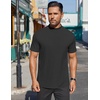 image:imageCOOFANDY Mens Mock Turtleneck Shirts Short Sleeve Casual Basic TShirts Ribbed Solid Pullover TopsBlack
