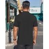 image:imageCOOFANDY Mens Mock Turtleneck Shirts Short Sleeve Casual Basic TShirts Ribbed Solid Pullover TopsBlack
