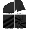 image:imageCOOFANDY Mens Mock Turtleneck Shirts Short Sleeve Casual Basic TShirts Ribbed Solid Pullover TopsBlack