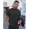 image:imageCOOFANDY Mens Mock Turtleneck Shirts Short Sleeve Casual Basic TShirts Ribbed Solid Pullover TopsBlack