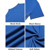 image:imageCOOFANDY Mens Mock Turtleneck Shirts Short Sleeve Casual Basic TShirts Ribbed Solid Pullover TopsBlue