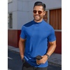image:imageCOOFANDY Mens Mock Turtleneck Shirts Short Sleeve Casual Basic TShirts Ribbed Solid Pullover TopsBlue