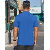 image:imageCOOFANDY Mens Mock Turtleneck Shirts Short Sleeve Casual Basic TShirts Ribbed Solid Pullover TopsBlue