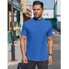 image:imageCOOFANDY Mens Mock Turtleneck Shirts Short Sleeve Casual Basic TShirts Ribbed Solid Pullover TopsBlue