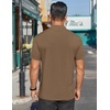 image:imageCOOFANDY Mens Mock Turtleneck Shirts Short Sleeve Casual Basic TShirts Ribbed Solid Pullover TopsBrown
