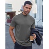 image:imageCOOFANDY Mens Mock Turtleneck Shirts Short Sleeve Casual Basic TShirts Ribbed Solid Pullover TopsDark Grey