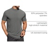 image:imageCOOFANDY Mens Mock Turtleneck Shirts Short Sleeve Casual Basic TShirts Ribbed Solid Pullover TopsDark Grey