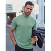 image:imageCOOFANDY Mens Mock Turtleneck Shirts Short Sleeve Casual Basic TShirts Ribbed Solid Pullover TopsGray Green