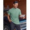 image:imageCOOFANDY Mens Mock Turtleneck Shirts Short Sleeve Casual Basic TShirts Ribbed Solid Pullover TopsGray Green