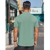 image:imageCOOFANDY Mens Mock Turtleneck Shirts Short Sleeve Casual Basic TShirts Ribbed Solid Pullover TopsGray Green
