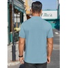 image:imageCOOFANDY Mens Mock Turtleneck Shirts Short Sleeve Casual Basic TShirts Ribbed Solid Pullover TopsGreenish Blue