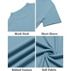 image:imageCOOFANDY Mens Mock Turtleneck Shirts Short Sleeve Casual Basic TShirts Ribbed Solid Pullover TopsGreenish Blue