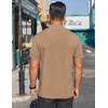 image:imageCOOFANDY Mens Mock Turtleneck Shirts Short Sleeve Casual Basic TShirts Ribbed Solid Pullover TopsKhaki