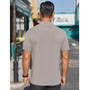 image:imageCOOFANDY Mens Mock Turtleneck Shirts Short Sleeve Casual Basic TShirts Ribbed Solid Pullover TopsLight Grey